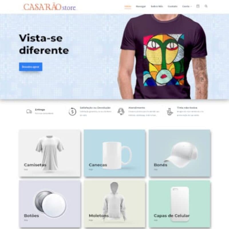 Tela do projeto Casarão Store
